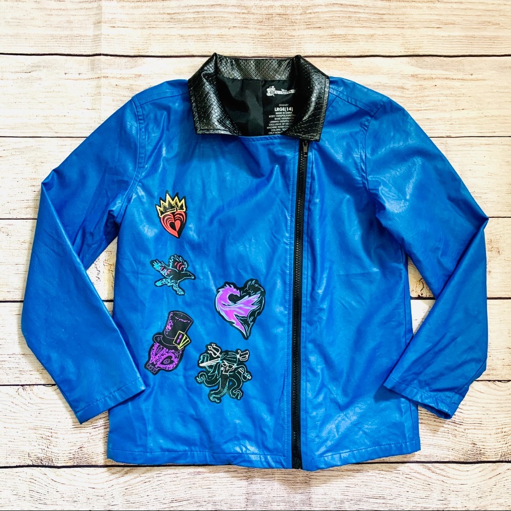 Descendants Girls L Blue Black Motorcycle Jacket